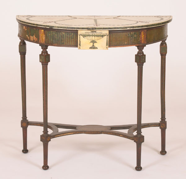 French style marble top demi lune