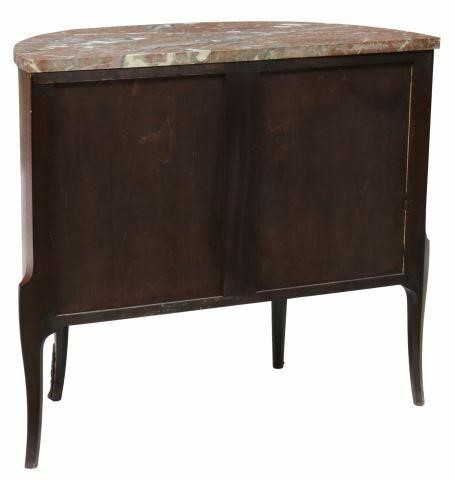 FRENCH STYLE MARBLE-TOP DEMILUNE