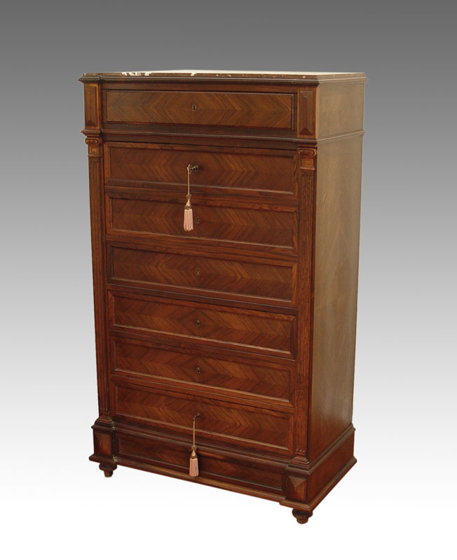 FRENCH STYLE MARBLE TOP SECRETARY