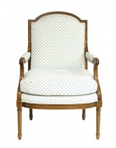 FRENCH STYLE OPEN ARMCHAIR BY