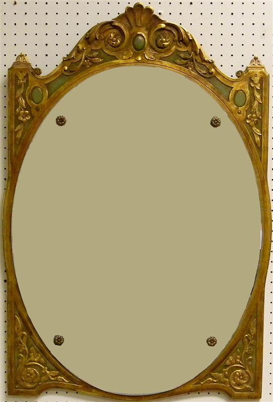 French style oval wall mirror  gilt
