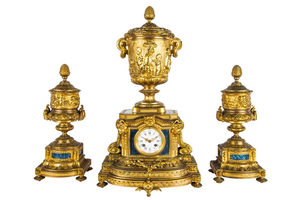 FRENCH STYLE THREE PIECE GILT