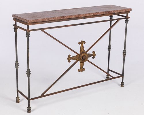 FRENCH STYLE WROUGHT IRON MARBLE