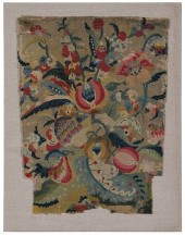 FRENCH TAPESTRY FRAGMENT MOUNT