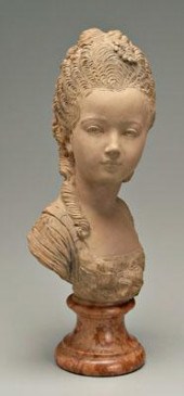 French terra cotta bust, young