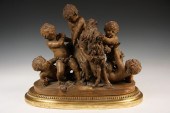 FRENCH TERRACOTTA FIGURAL GROU