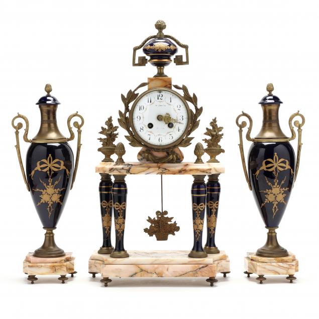 FRENCH THREE-PIECE CLOCK