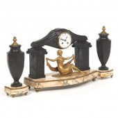 FRENCH THREE-PIECE CLOCK GARNI