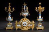 French Three-Piece Gilt-Brass
