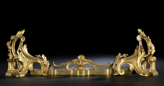French Three-Piece Gilt-Brass