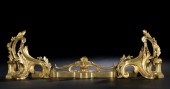 French Three-Piece Gilt-Brass