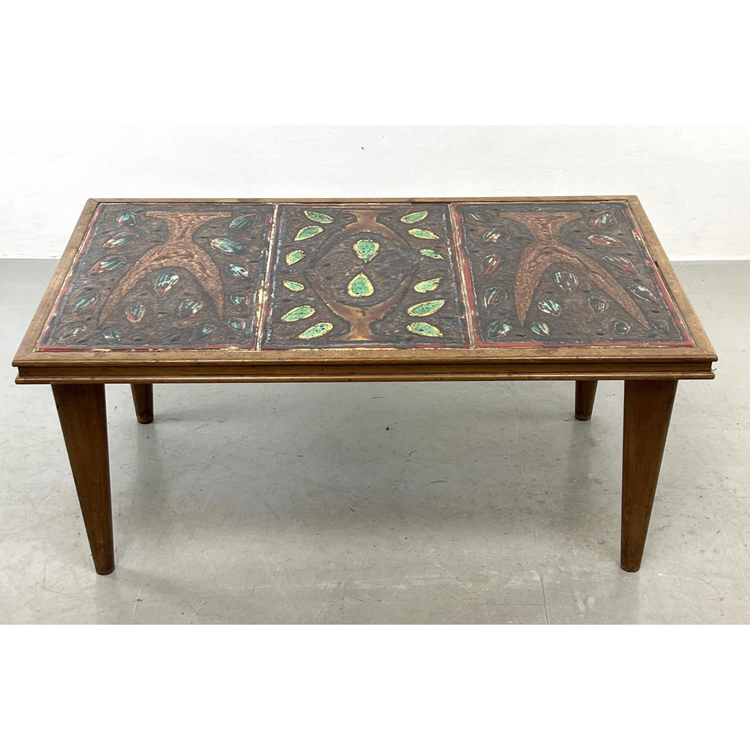 French tile top coffee table 