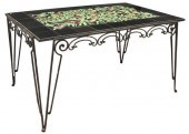 FRENCH TILE-TOP WROUGHT IRON T