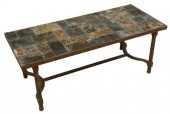 FRENCH TILED SLATE TOP IRON LO