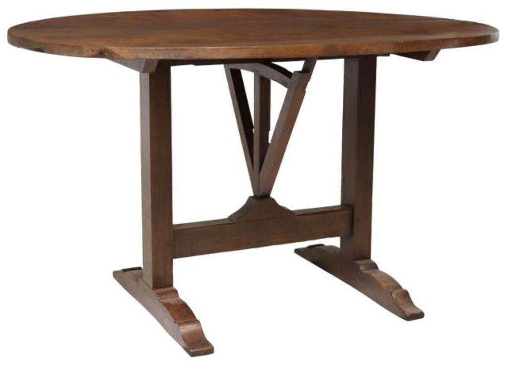 FRENCH TILT-TOP WINE TASTING TABLE,