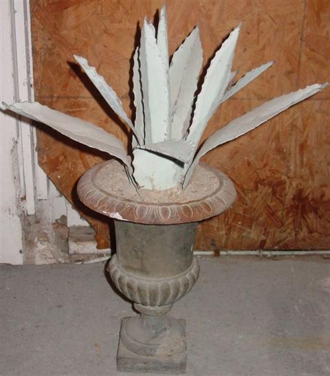 FRENCH TOLE ALOE AND CAST IRON