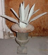 FRENCH TOLE ALOE AND CAST IRON