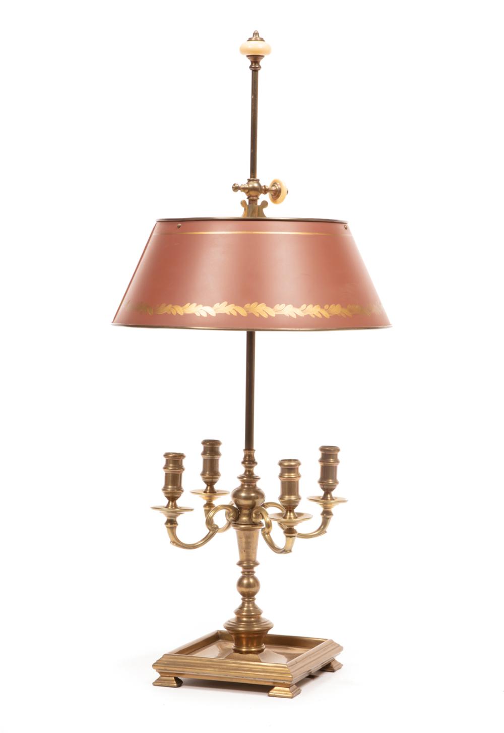 FRENCH TOLE AND BRASS BOUILLOTTE