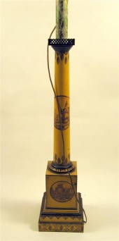French tole peinte floor lamp
