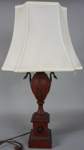 FRENCH TOLE PEINTE TABLE LAMPF
