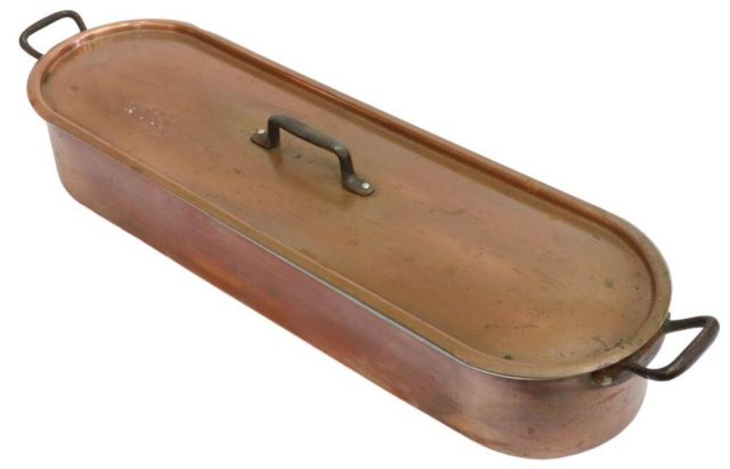 FRENCH TOURNUS COPPER FISH KETTLE
