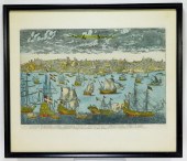 FRENCH TOWN MAP OF LISBON LITH