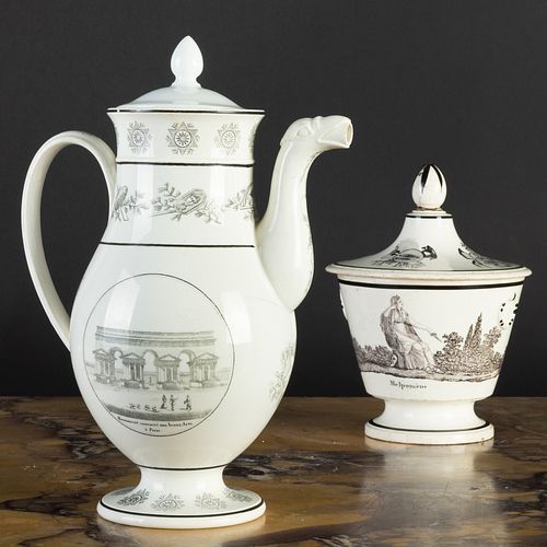 FRENCH TRANSFER PRINTED CREAMWARE