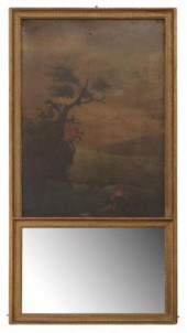 FRENCH TRUMEAU MIRROR, 62.25"