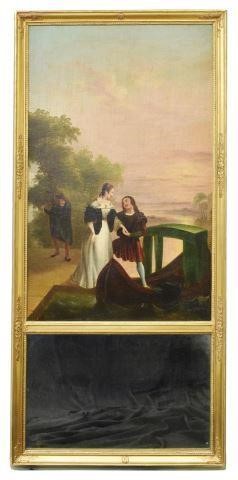 FRENCH TRUMEAU MIRROR PAINTED