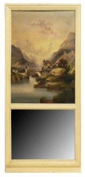 FRENCH TRUMEAU MIRROR W/ PAINT
