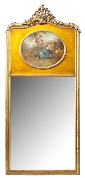 French Trumeau Wall Mirrorlate 19th