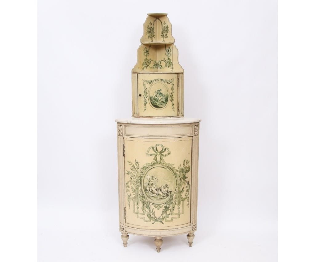 French two-piece painted corner