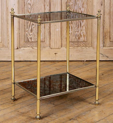 FRENCH TWO TIER BRASS TABLE BY