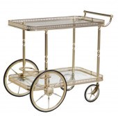 FRENCH TWO-TIER GLASS & GILT M