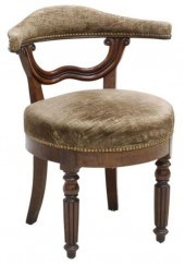FRENCH UPHOLSTERED MAHOGANY CH