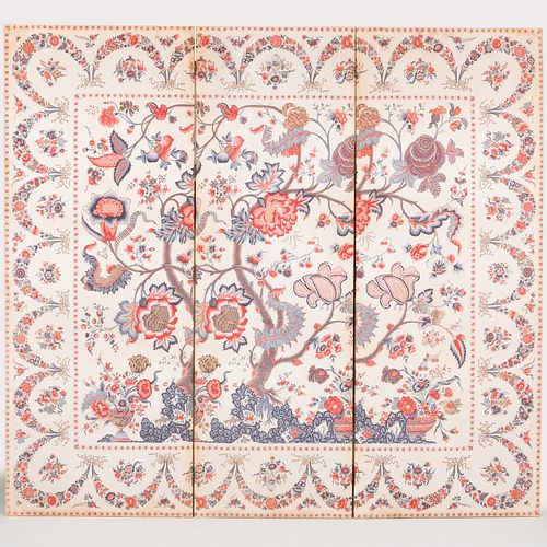FRENCH UPHOLSTERED PRINTED LINEN