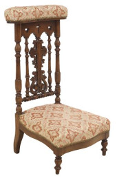 FRENCH UPHOLSTERED WALNUT PRIE
