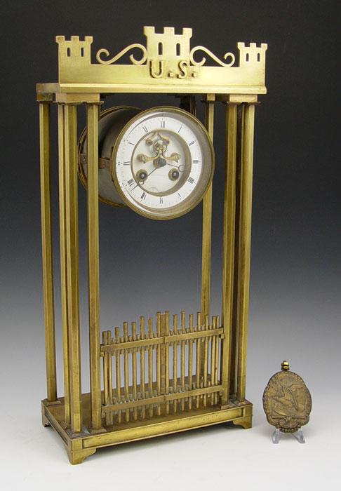 FRENCH US MILITARY MOTIF BRASS CASE