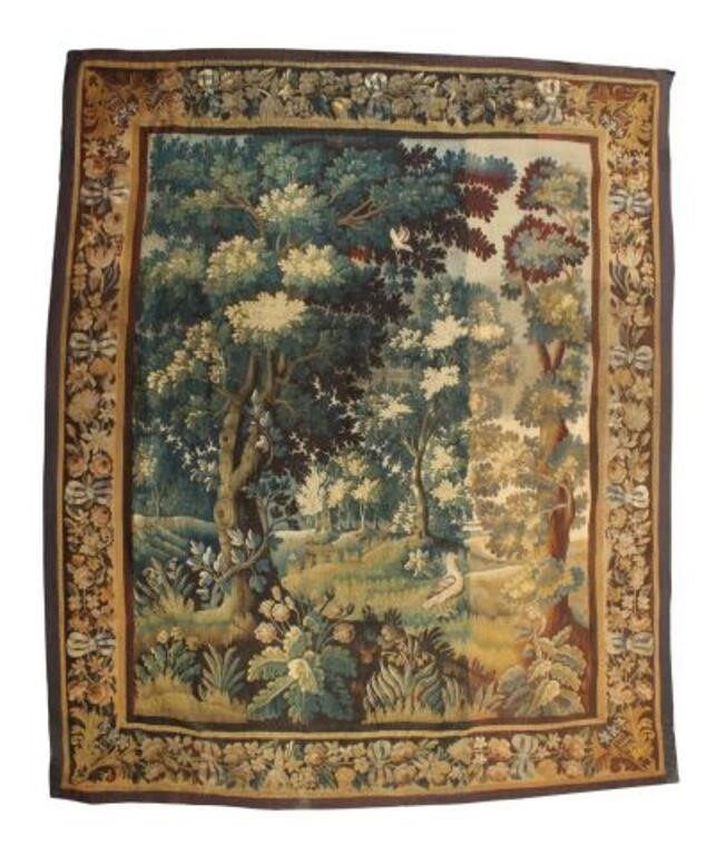 FRENCH VERDURE TAPESTRY, 9'2" X