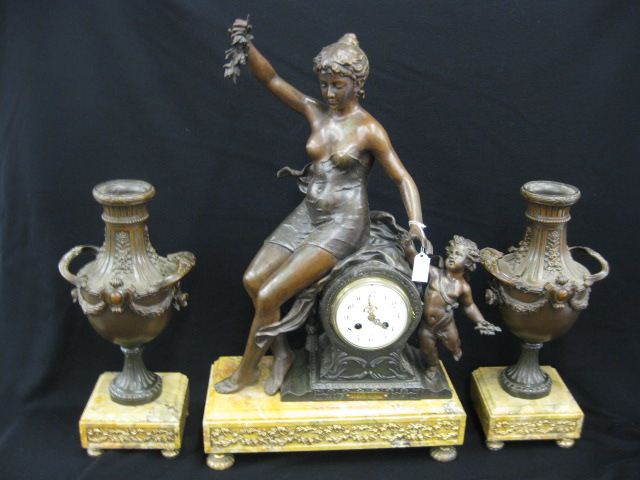 French Victorian Figural Mantle