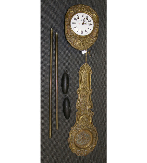 French wag-on-the-wall clock;