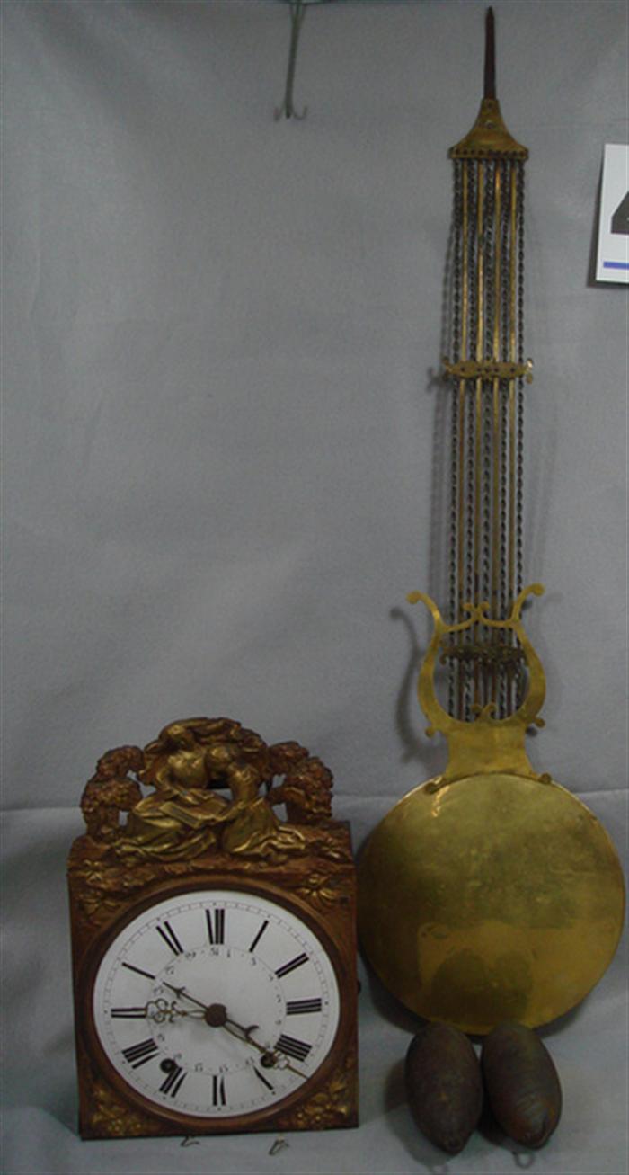French wag on wall clock with
