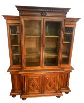FRENCH WALNUT BREAKFRONT BIBLI