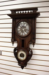FRENCH WALNUT-CASED WALL CLOCK