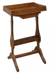 FRENCH WALNUT LYRE-FRAMED SEWI