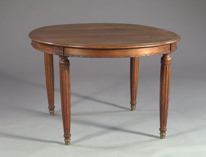 French Walnut Oval Dining Table, 