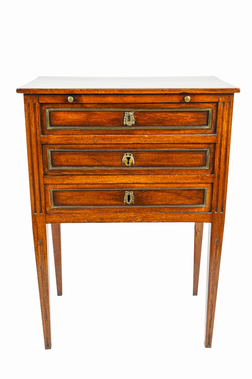 FRENCH WALNUT THREE DRAWER