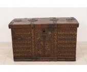 French walnut traveling trunk