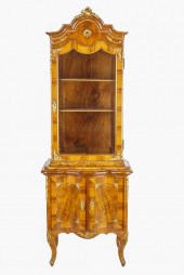 FRENCH WALNUT VITRINE CABINETt