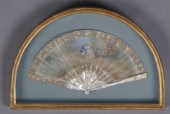 FRENCH WATERCOLOR ON GAUZE FAN